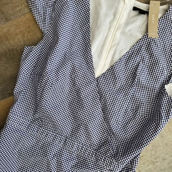 NWT J Crew Faux Wrap Gingham Poplin Minidress 4 - Picture 3 of 3